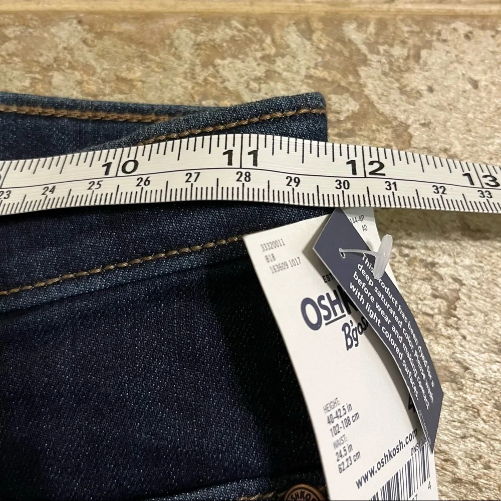 OshKosh Bgosh Skinny Bootcut Dark Denim Adjustable Waist Jeans Girls Size 4P